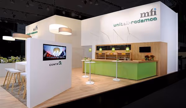 Stand modular de madera y acabados profesionales para MFI Unibail Rodamco